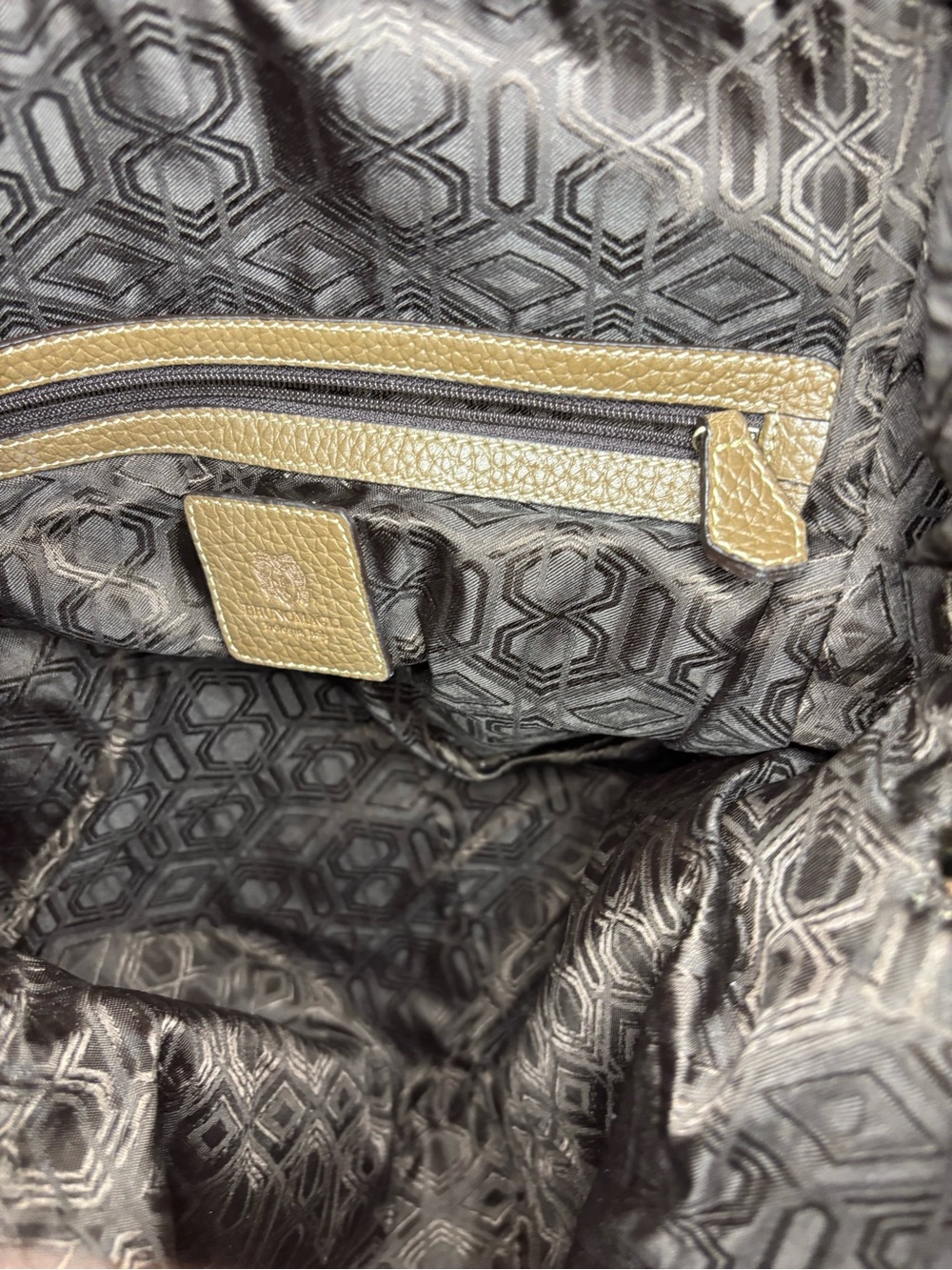 Bruno Magli Pebbled Leather Satchel in Taupe - Picture 14 of 16